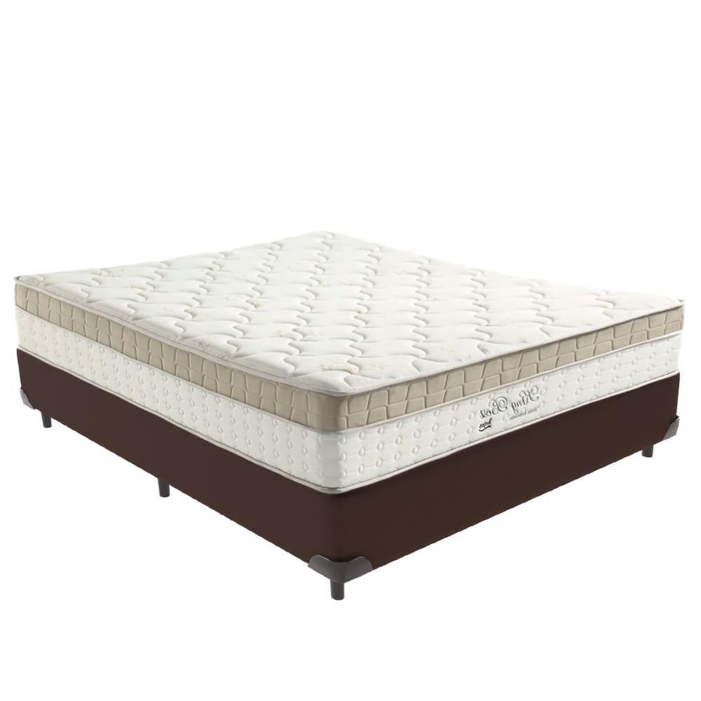 Cama Box Marrom e Colchão Casal King Best Anjos