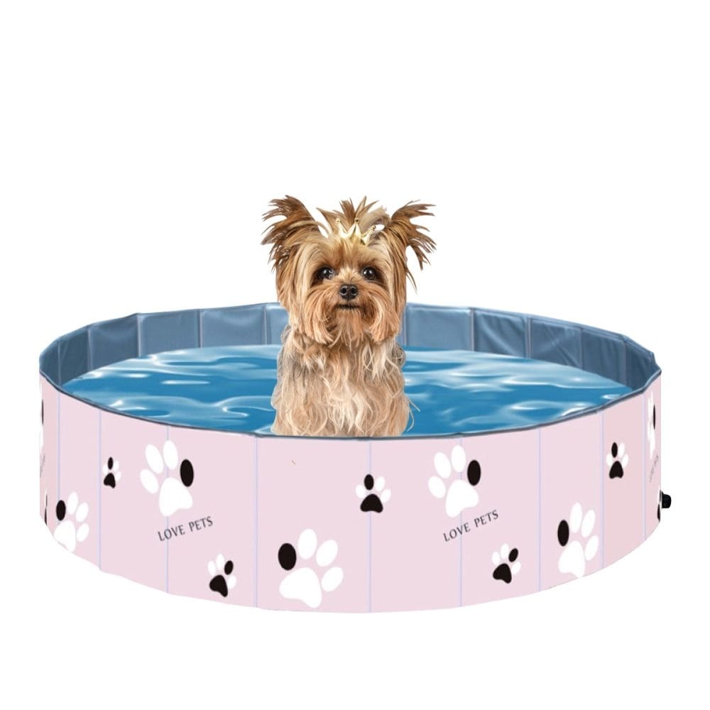 Piscina para Pets Animais de Estimação Patinhas Rosa Vg+ 60 Cm X 20 Cm