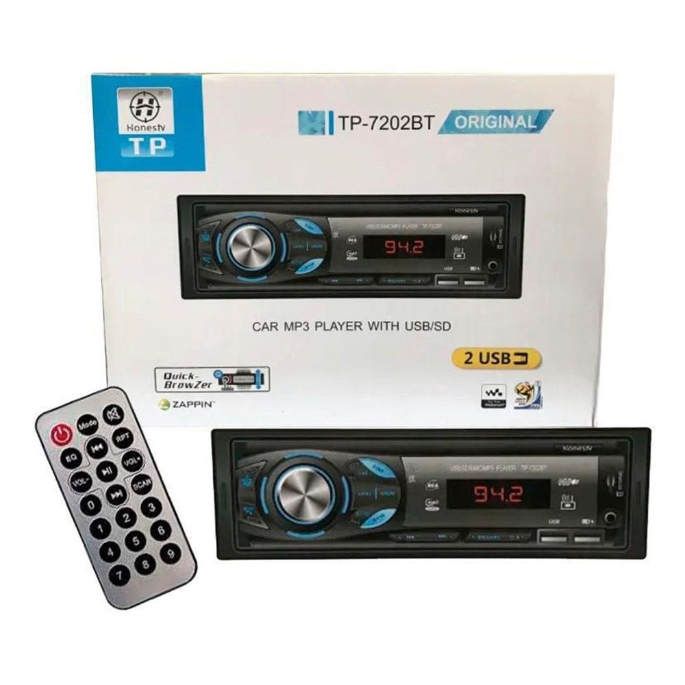 Rádio automotivo honesty 7202 usb sd mp3 player bluetooth