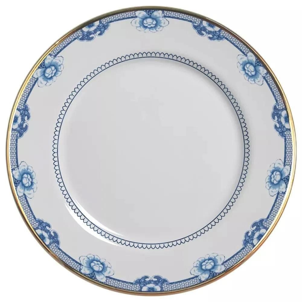 Conjunto 6 pratos raso blue 29cm - cerâmica de qualidade