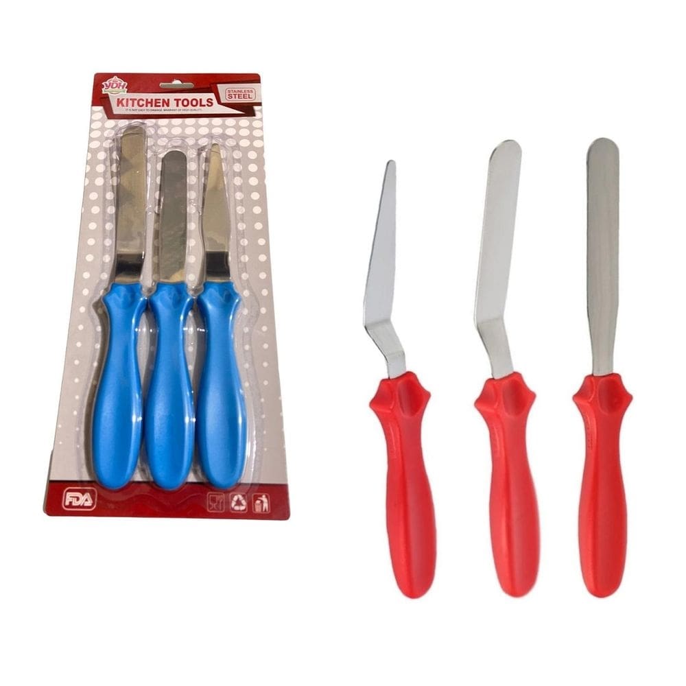 Espátulas para confeitar alisar bolo conjunto 3 unidades