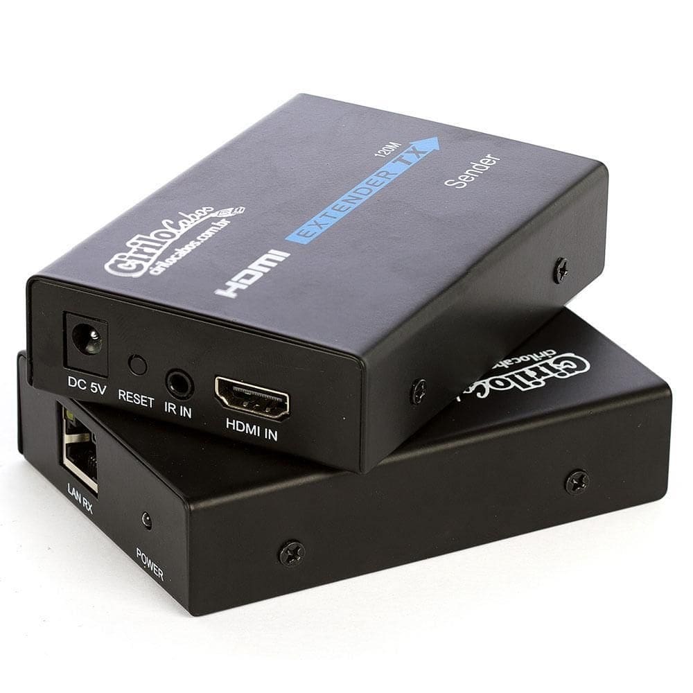 Extender hdmi tx-rx 120m via cabo de rede cat5e cat6 bivolt