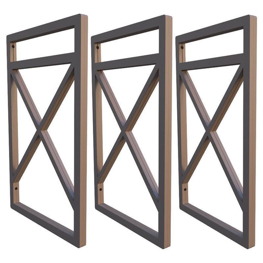 Suporte para prateleira estilo industrial 03 un. marrom