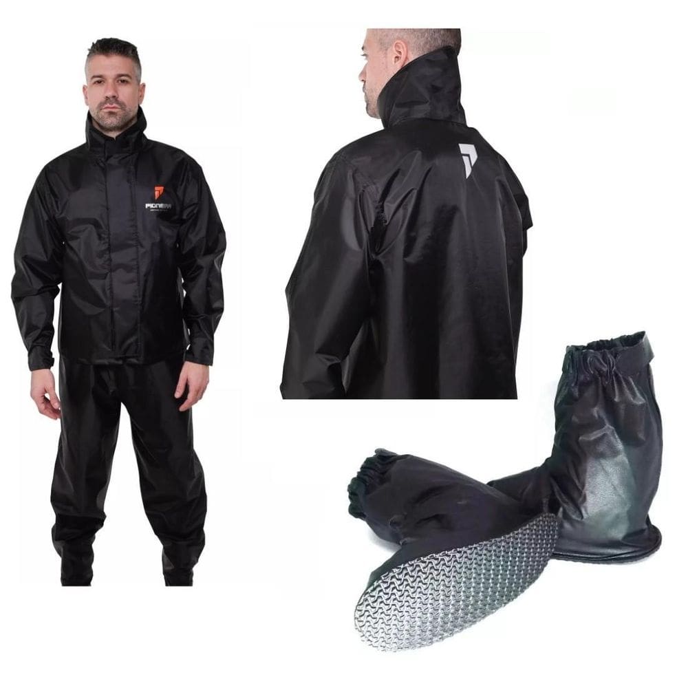 Capa de chuva pioneira nylon urban + par polainas tamanho gg