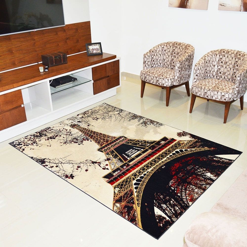 Tapete Veludo Marbella Torre Eiffel 100 x 150 cm - Rayza