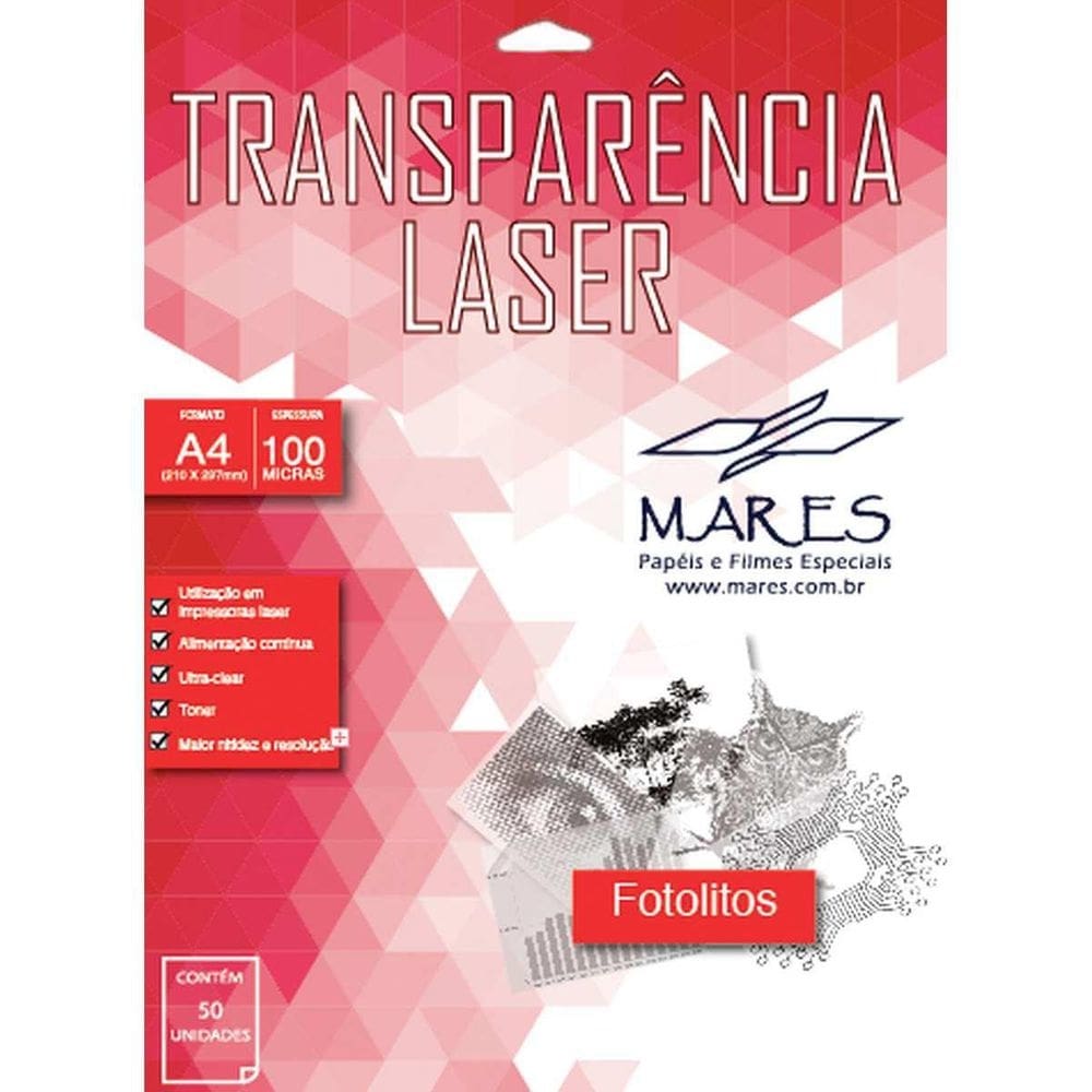 Transparência Laserjet A4 210X297Mm. Sem Tarja