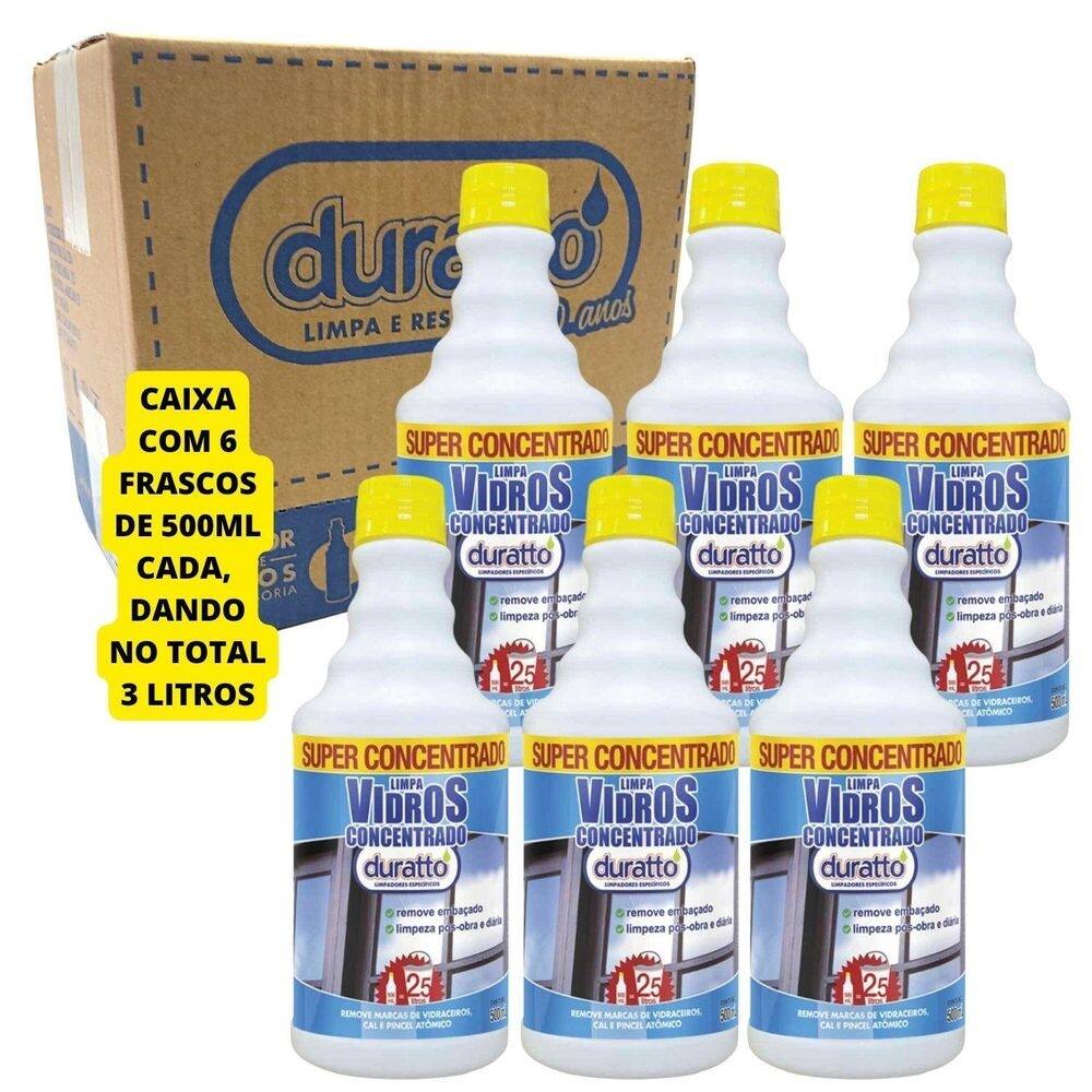 Caixa 6 Limpa Vidros Concentrado Duratto 500Ml Cada