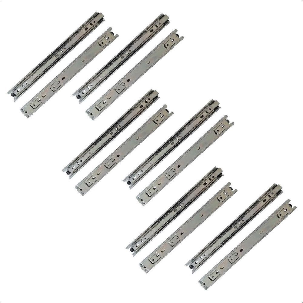 12 corrediças telescópicas 45cm gaveta trilho zinca. 6 pares