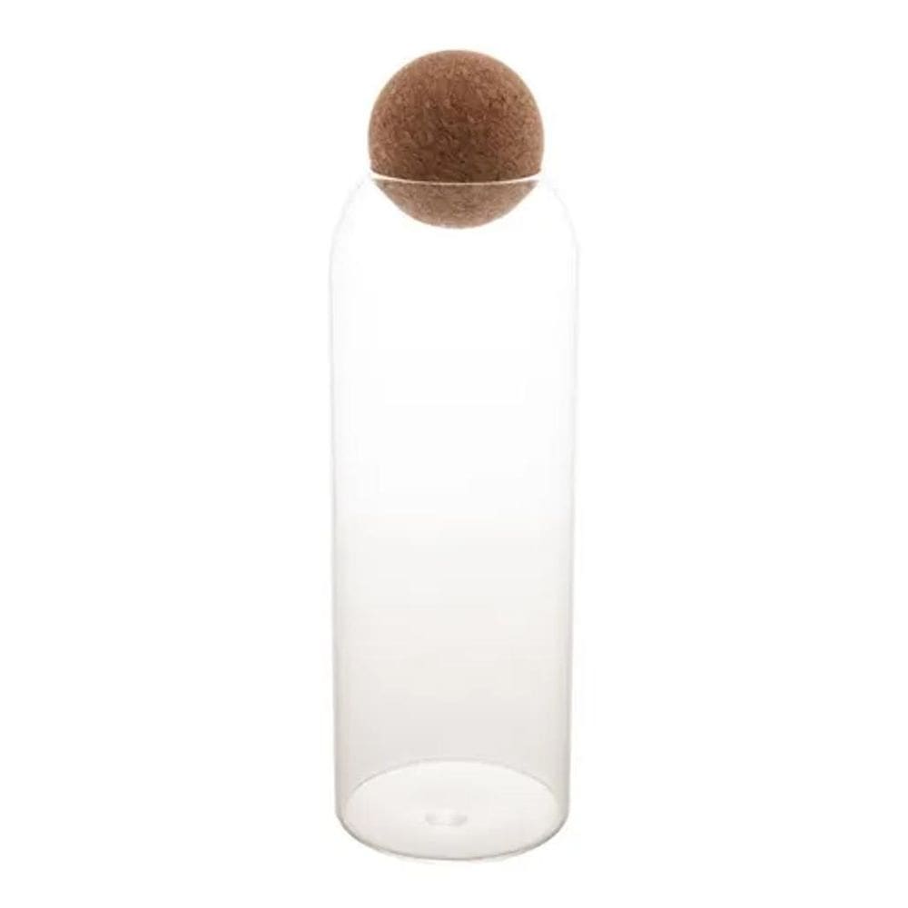 Pote vidro rolha cortiça borossilicato tampa 1,3l