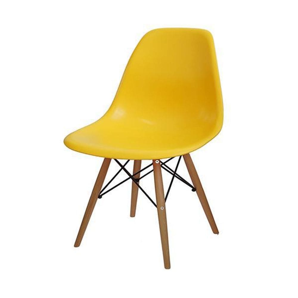 Cadeira De Jantar Design Eiffel Charles Eames Dkr Amarelo