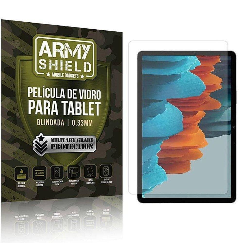 Película de vidro galaxy tab s7 plus 12.4` t970 - armyshield