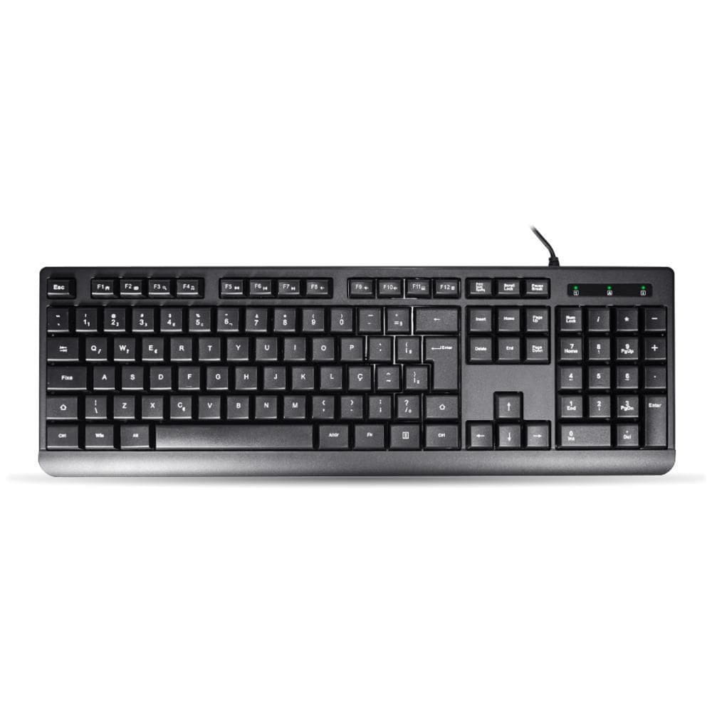 Teclado Usb Multimidia K-Mex - Abnt2 - Preto - Km-D128