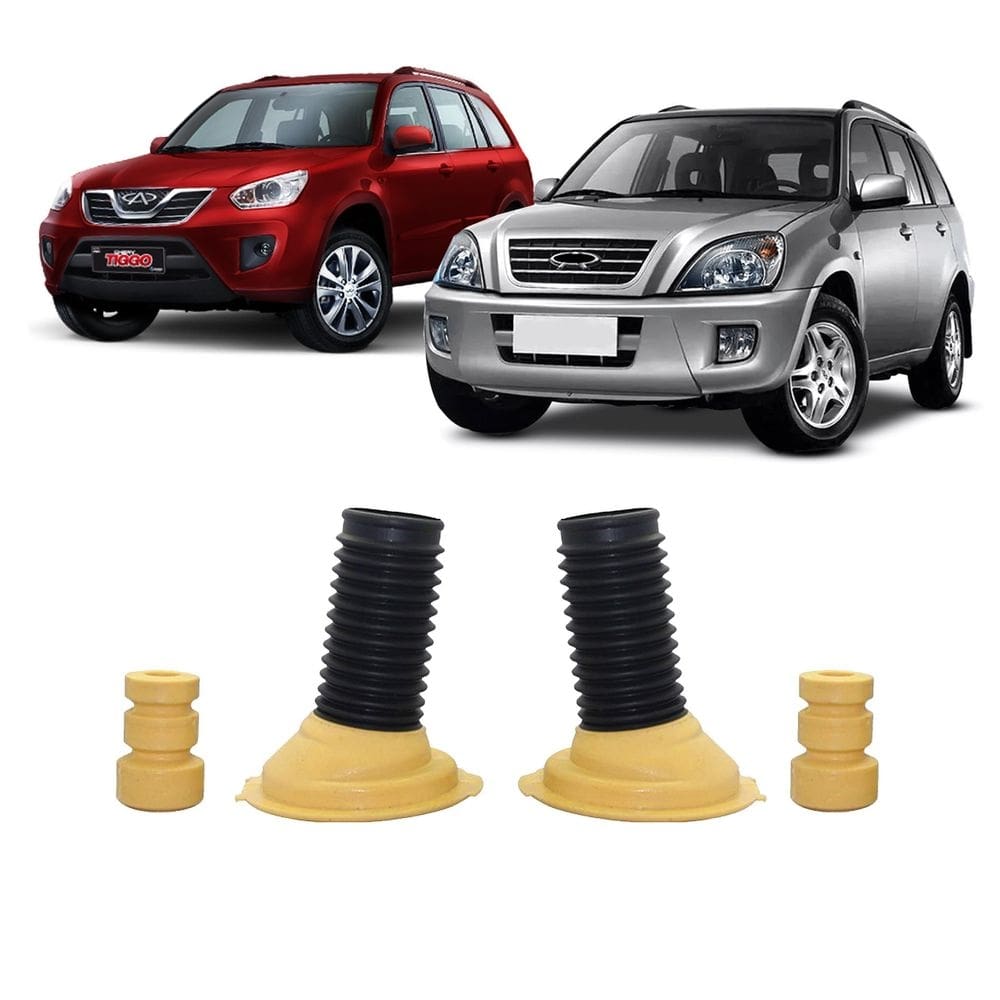 Kit guarda pó + batente dianteiro chery tiggo 2013 2014 2015