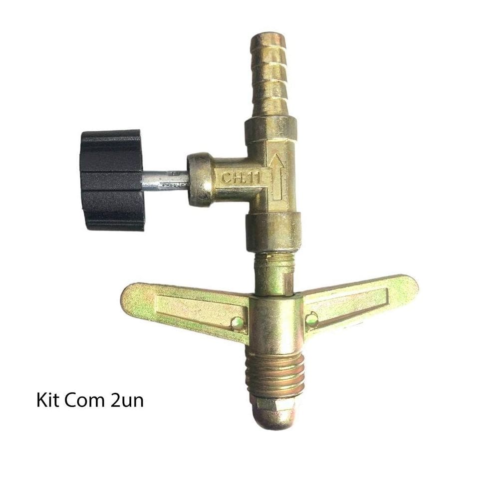 Kit 2 Registro De Alta Pressão Pbotijão De Gás P13 S.5/16 Bm