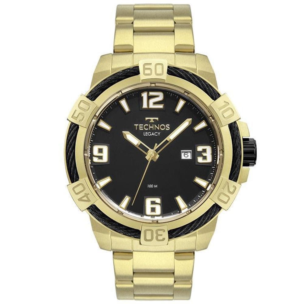 Relógio masculino technos analógico legacy dourado 2317ad1p