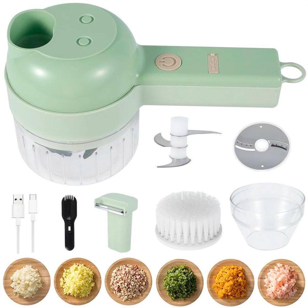 Processador Cortador Elétrico Verde 4 Em 1 110V/220V Cozinha