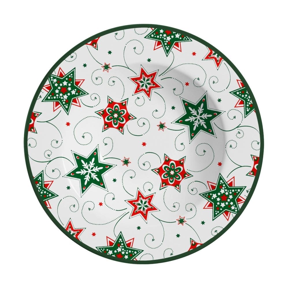 Conjunto com 6 pratos fundo natal
