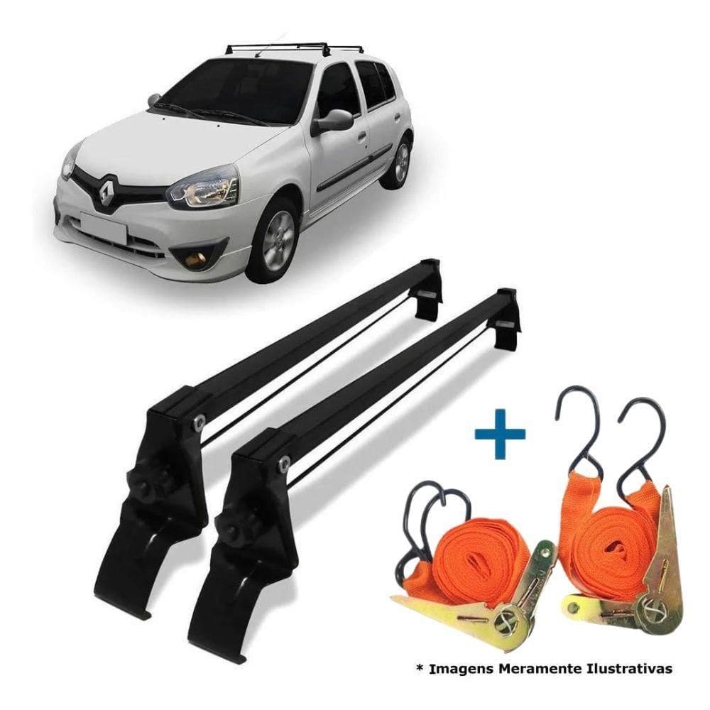 Rack Teto Bagageiro + 2 Cintas Clio 4 Portas Ano 01/15