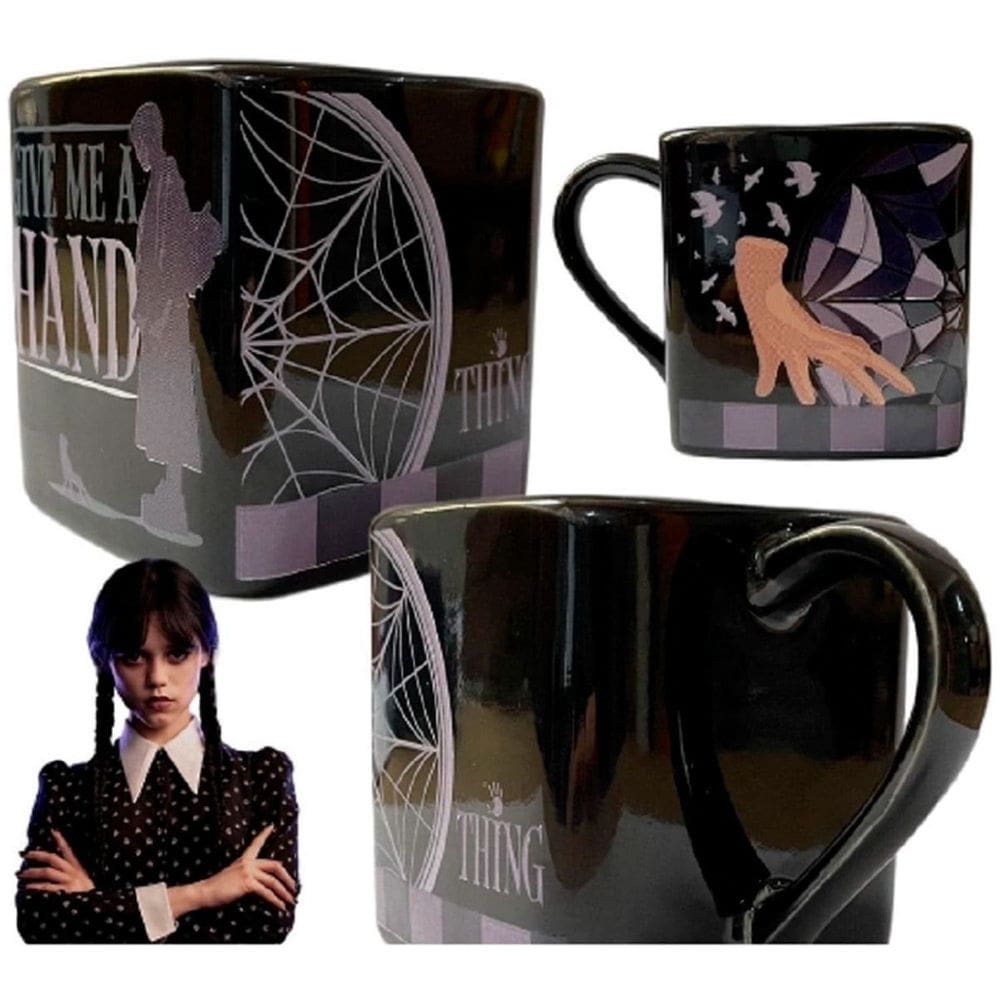 Caneca Wandinha Wednesday Porcelana Quadrada220 ml