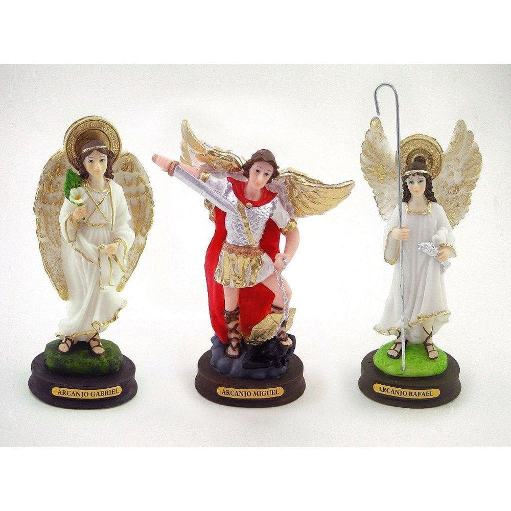 Kit Imagem Arcanjos Gabriel Miguel Rafael Resina 15 Cm