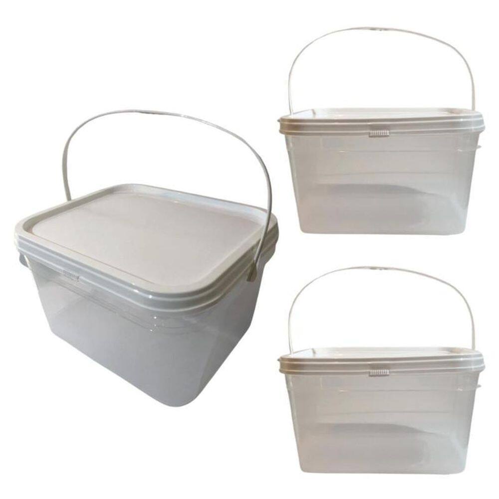 Balde alça plastica construção transparente 2.4l 03 - pçs