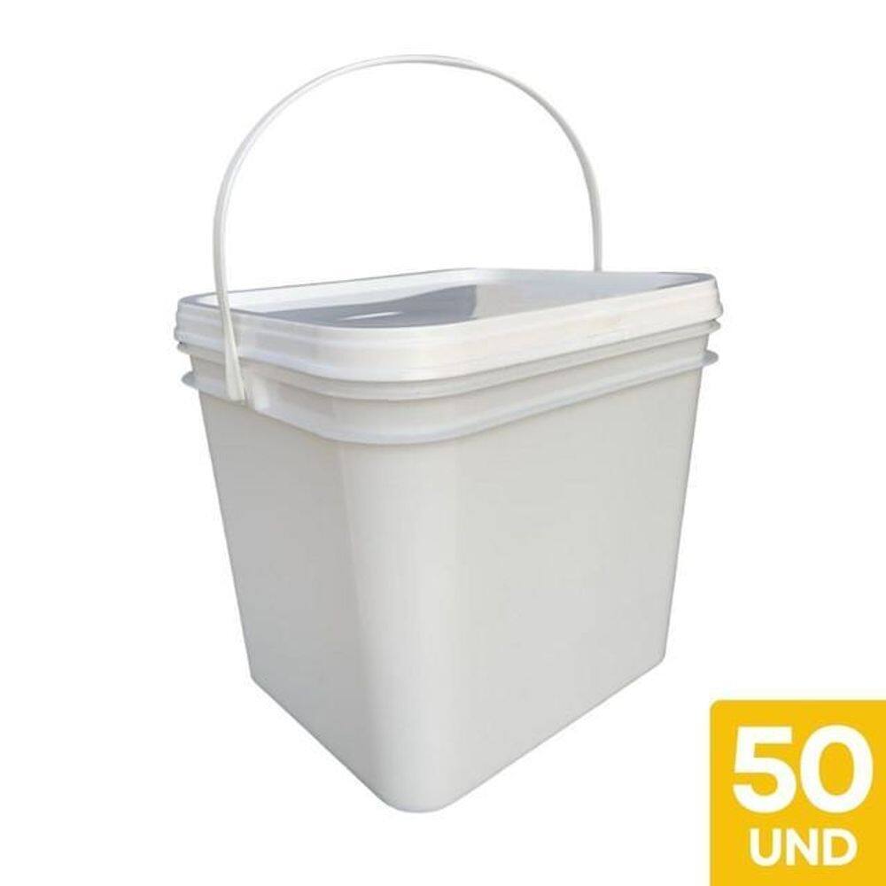 Balde 3.6l tampa com lacre p uso culinário - 50 pçs
