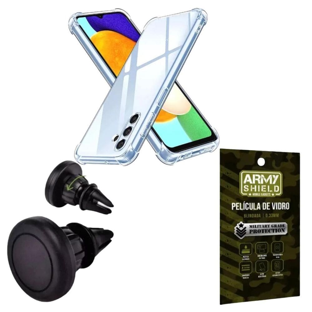Kit Capinha Antishock Galaxy A25 + Suporte Magnetico