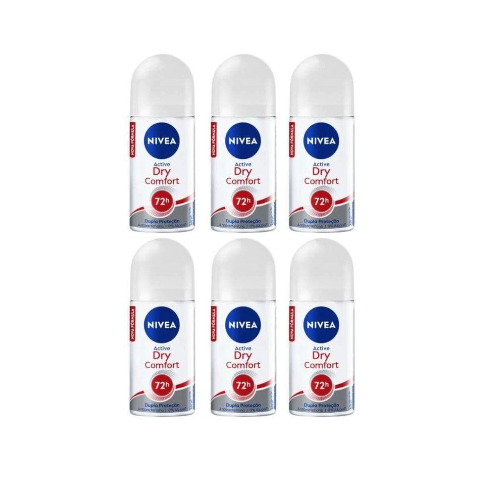 Desodorante roll-on nivea 50ml fem dry comfort- kit c/6un
