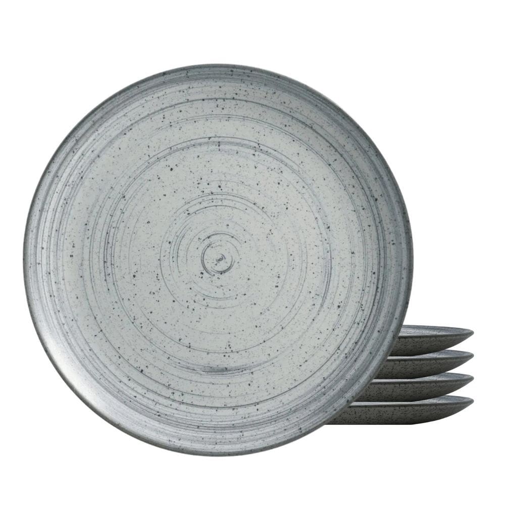 Jogo De Pratos Fundo Cerâmica Kit 4Pc 25Cm Kya Gray Alleanza