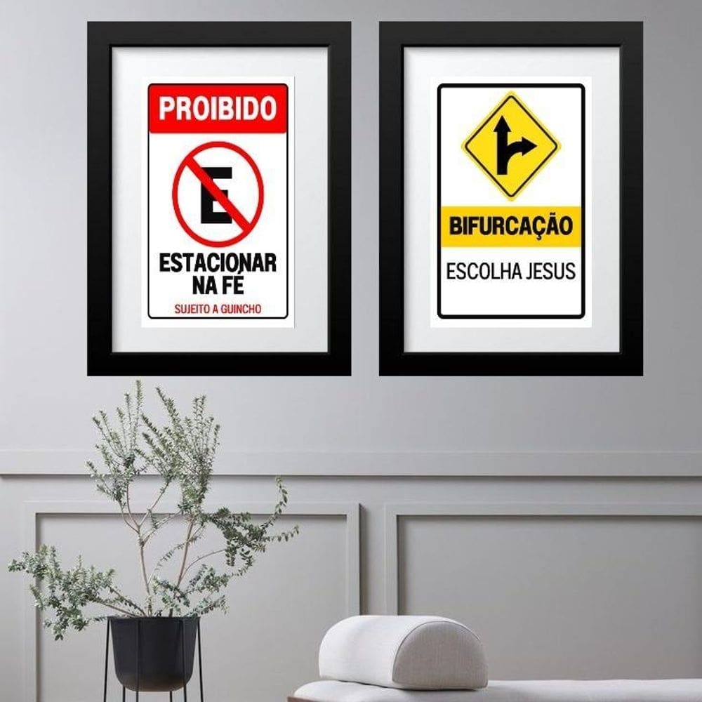 Kit 2 Quadros Grandes Evangélicos - 60X48Cm