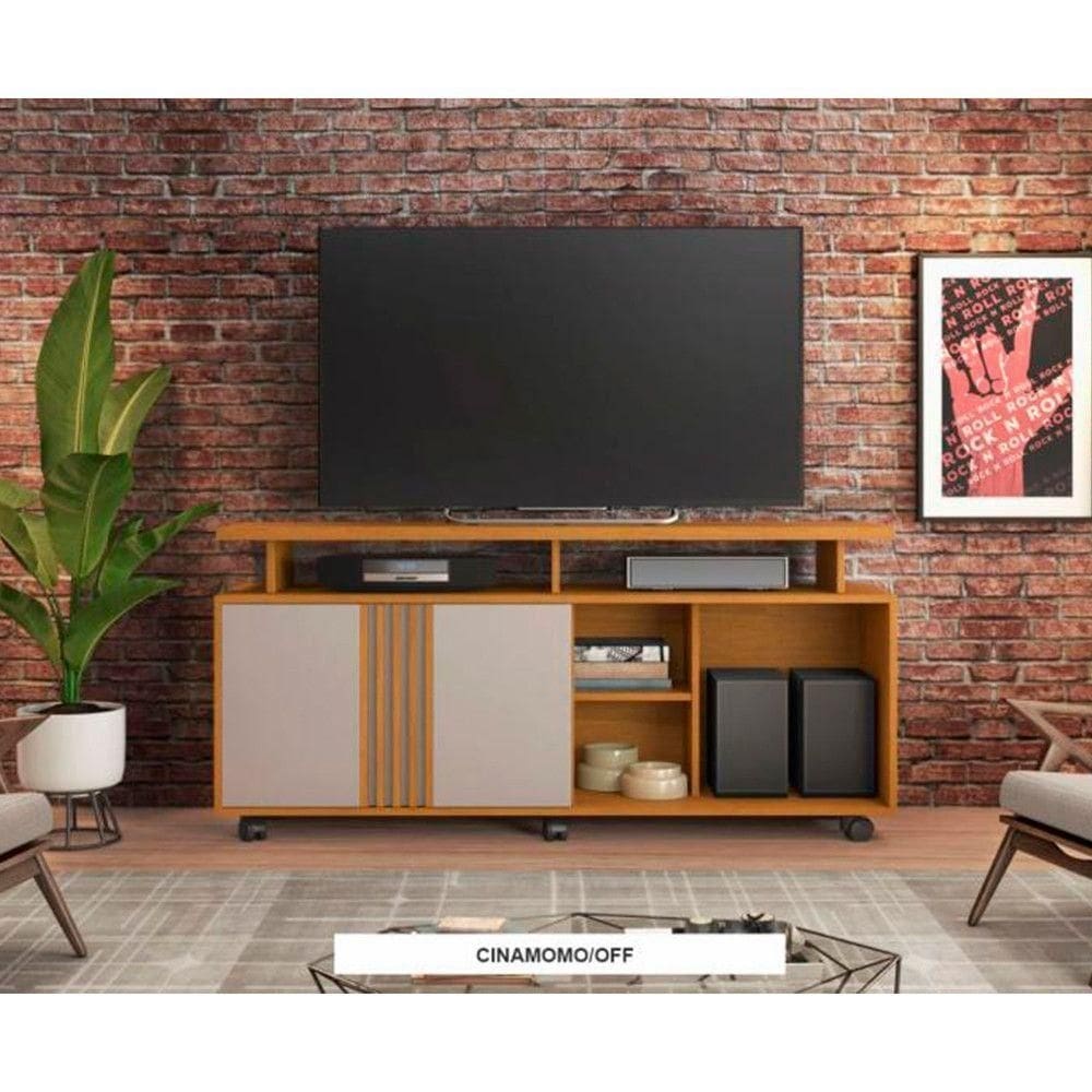 Rack Humor Para Tv De Até 58 Polegadas Candian Jcm Movelaria Cinamomo/ Off White