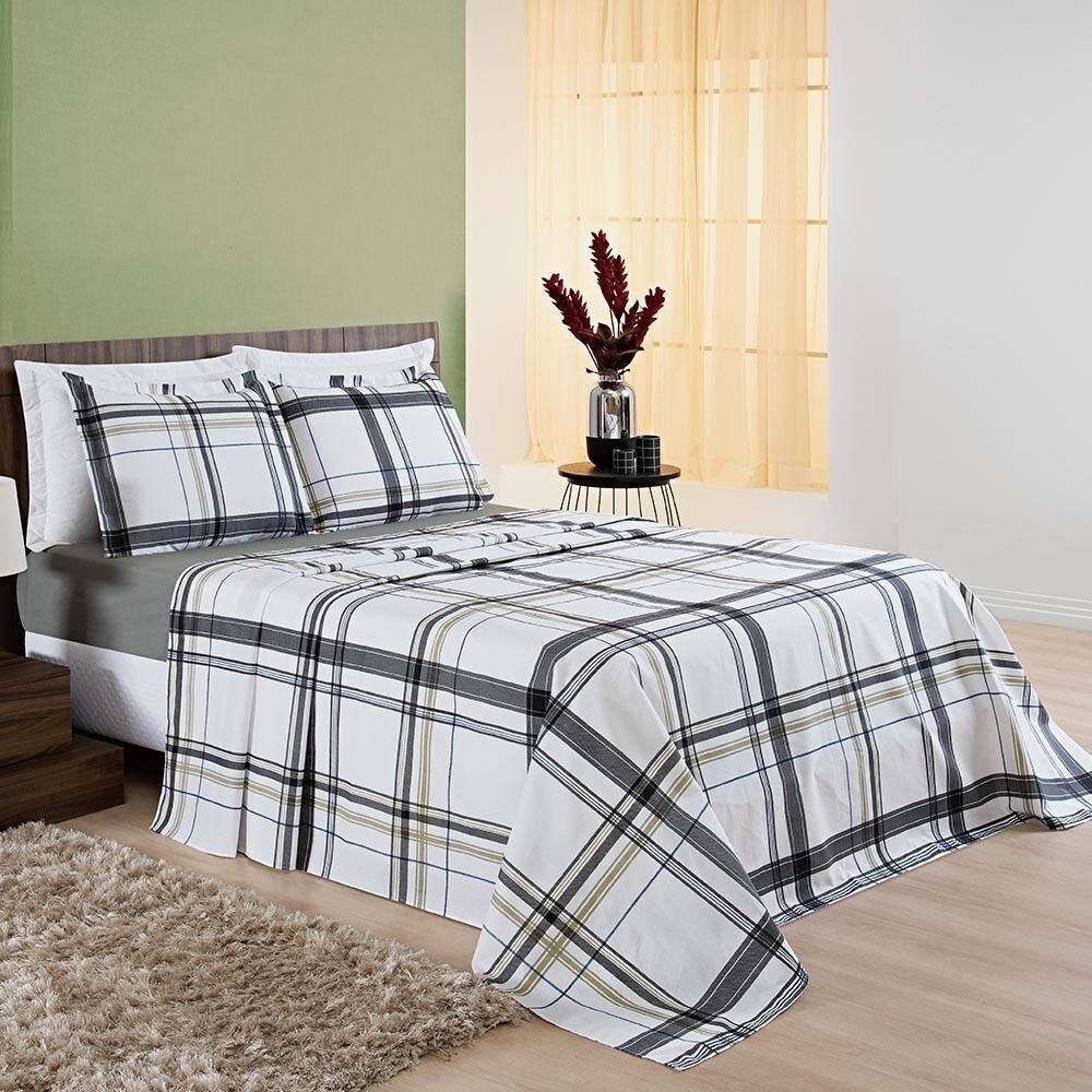 Jogo de cama lençol queen premiere 4 peças - positano