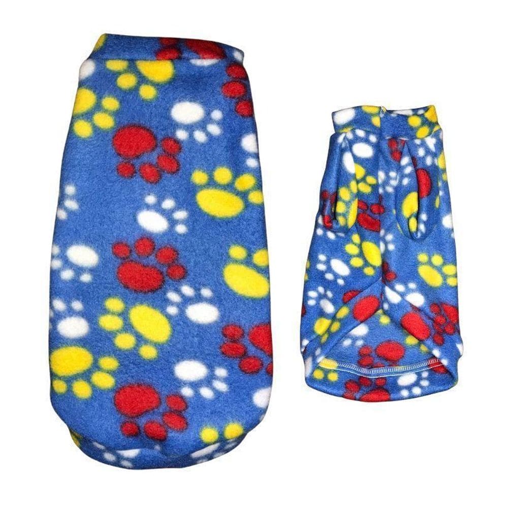 Roupa Para Cães - Suéter De Inverno Azul Patas Gg