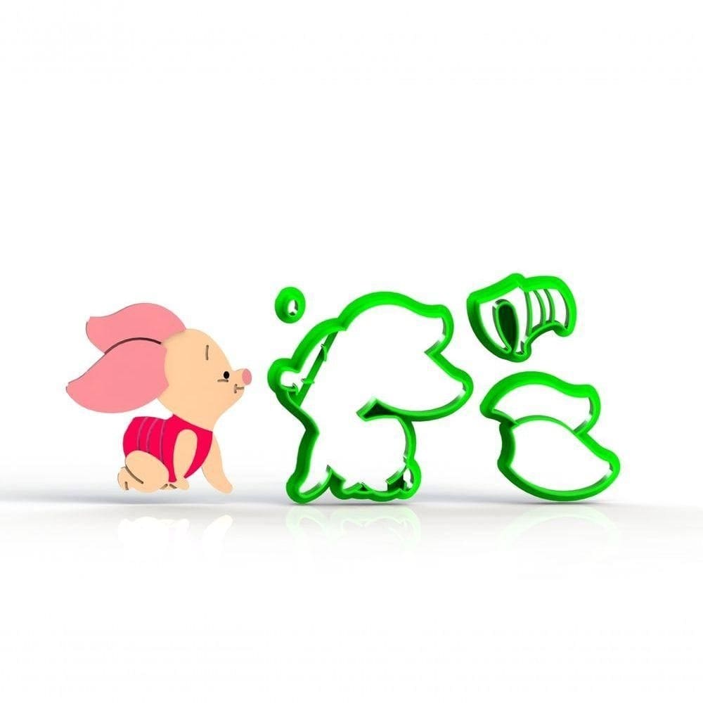 Cortador Ursinho Pooh - Leitão Corpo - Modular Tamanho 6 Cm