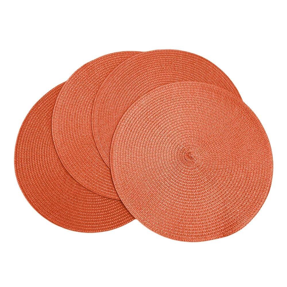 Jogo Americano Redondo 4 Unidades 38Cm Laranja