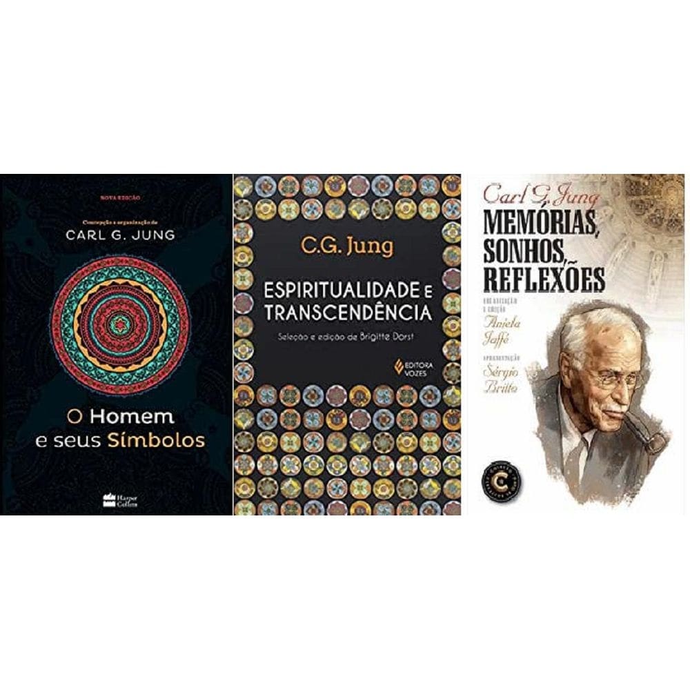 Kit 3 livro carl g jung o homem e símbolos + espiritualidade