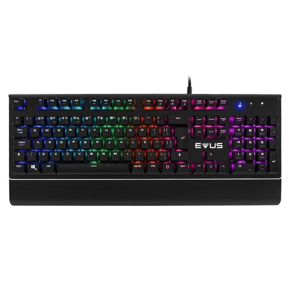 Teclado mecânico rgb switch red evus tc-08b blackout