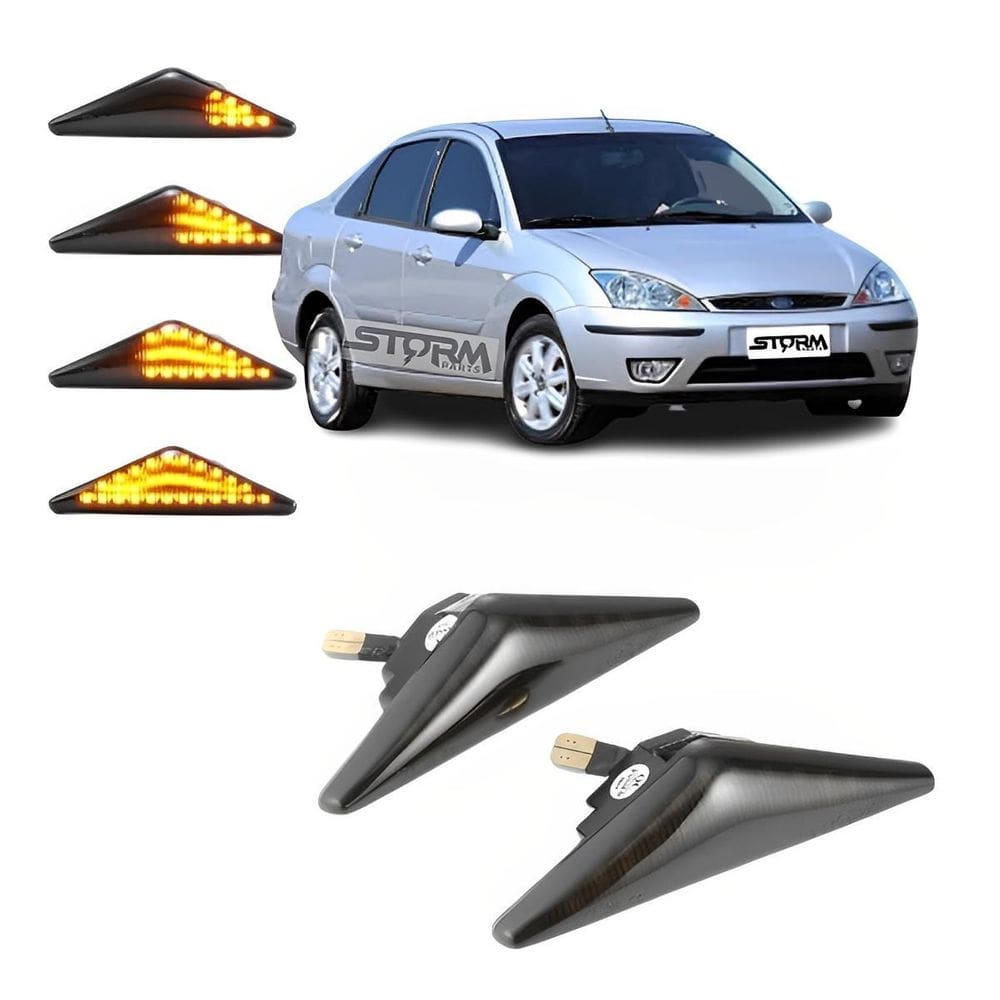 Par de pisca seta luz sequencial ford focus para-lama led