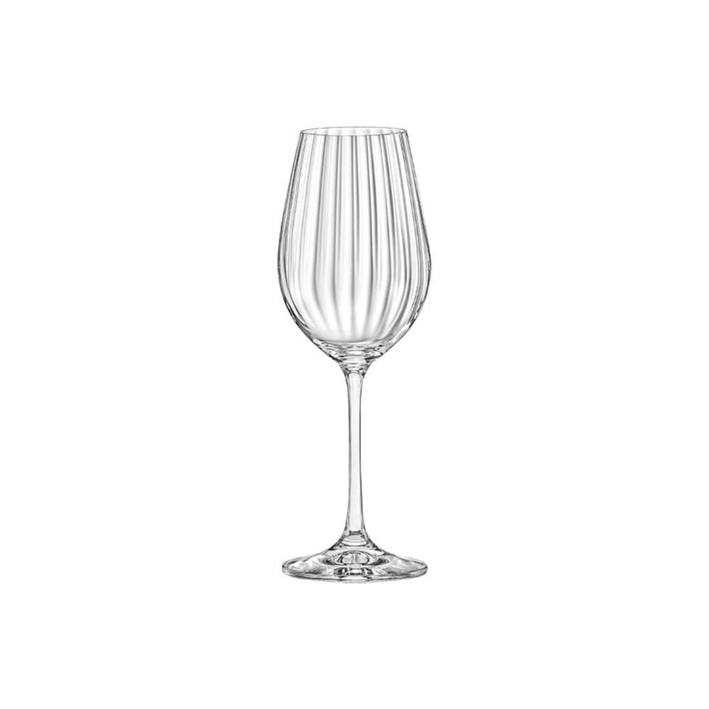 Taça vinho 450 ml cristal transparente textura linear linha