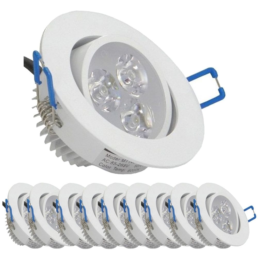 Kit 10 spot super led 3w lampada direcionável branco