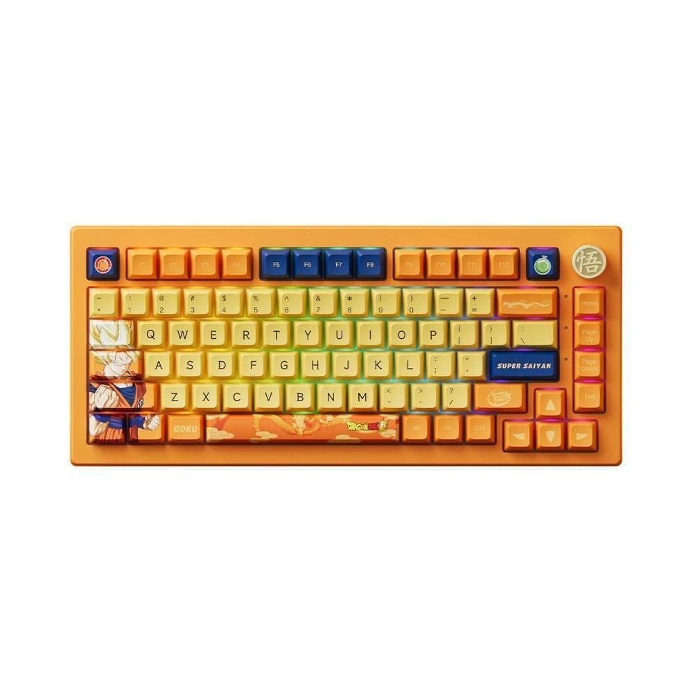 Teclado mecânico akko dragon ball super goku 5075b crystal