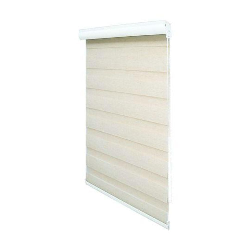 Persiana rolo duplo bandô bege 140 l x 160 a cortina zebra