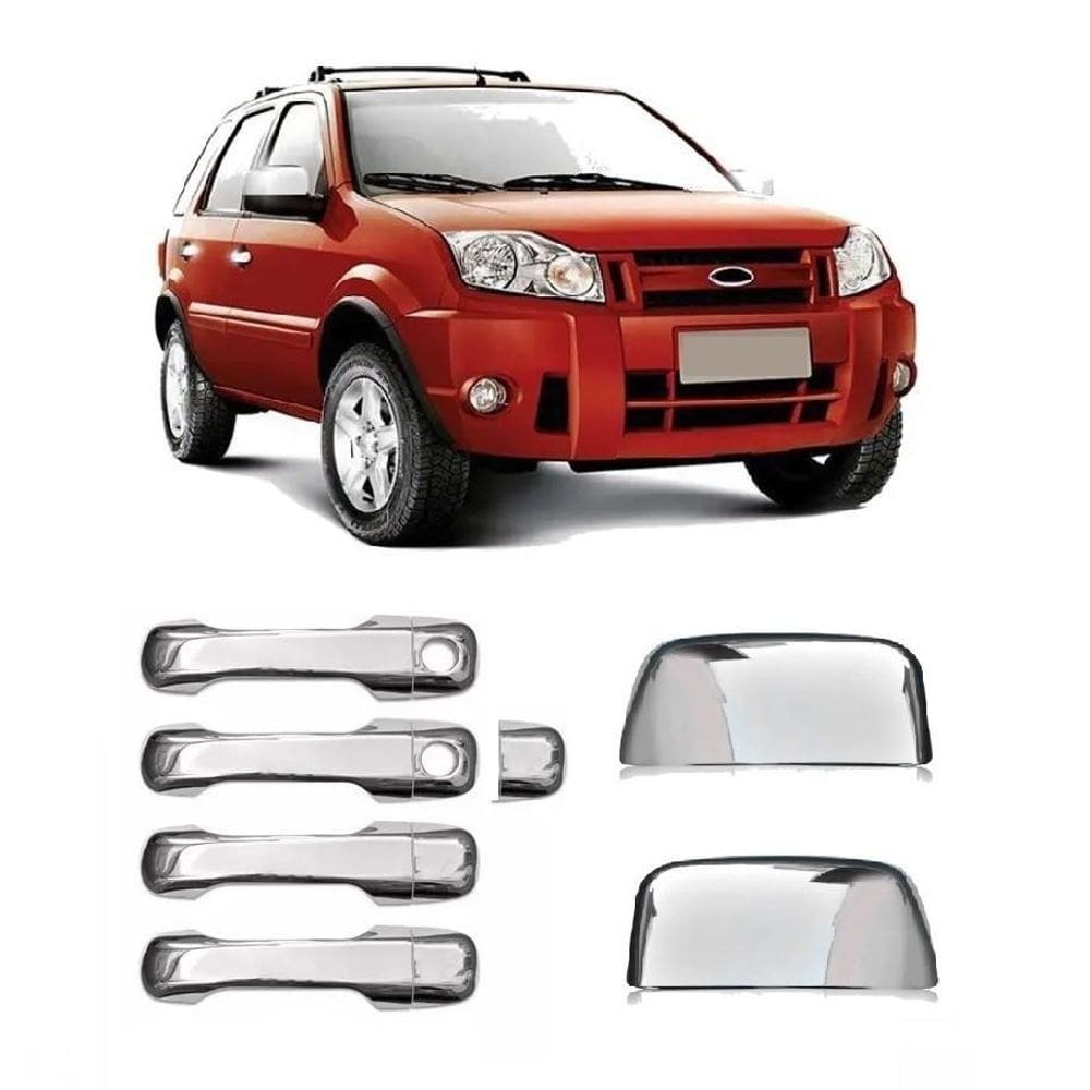 Kit aplique cromado maçanetas retrovisor ford ecosport 2006