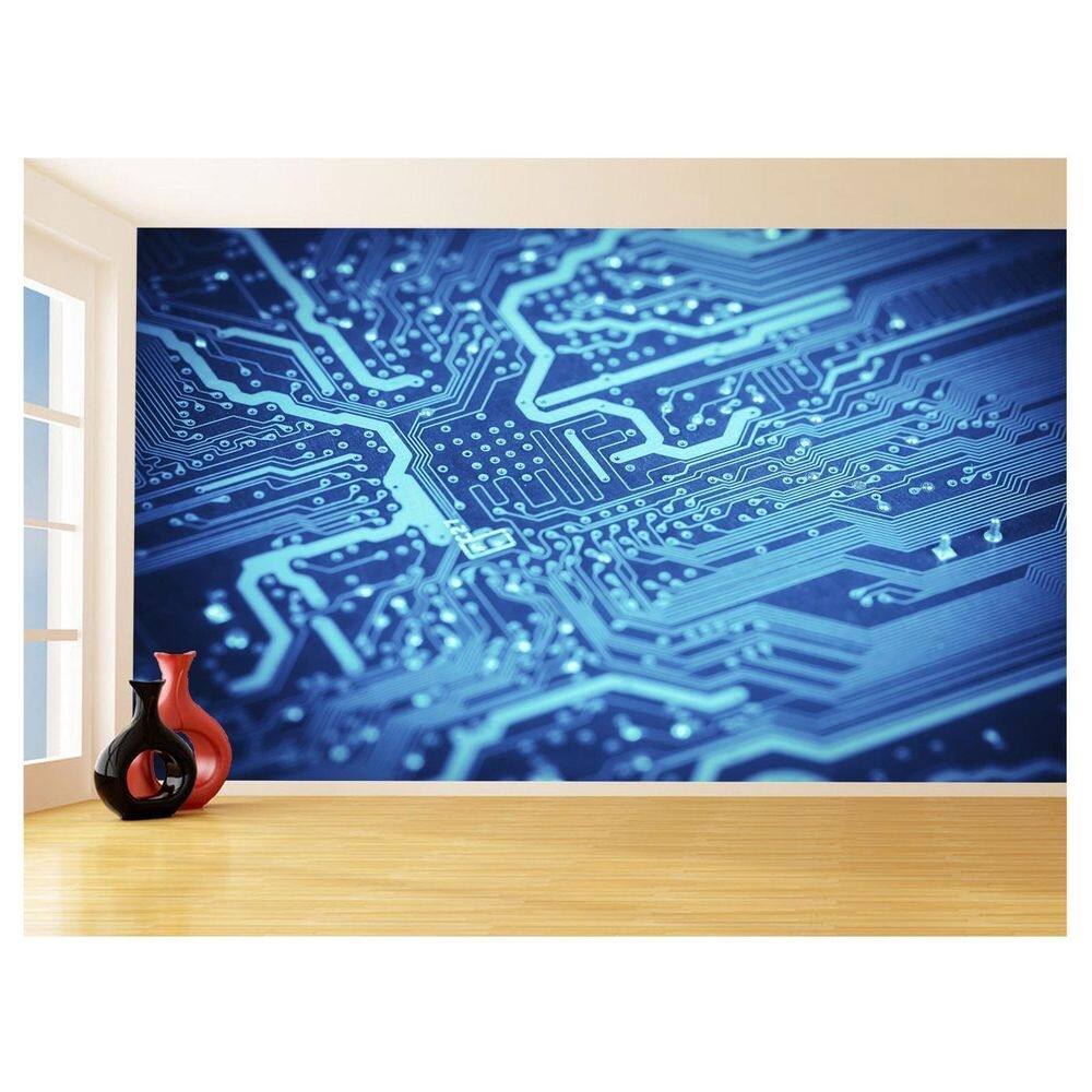 Papel De Parede 3D Tecnologia Computadores Chips 3,5M Tec21