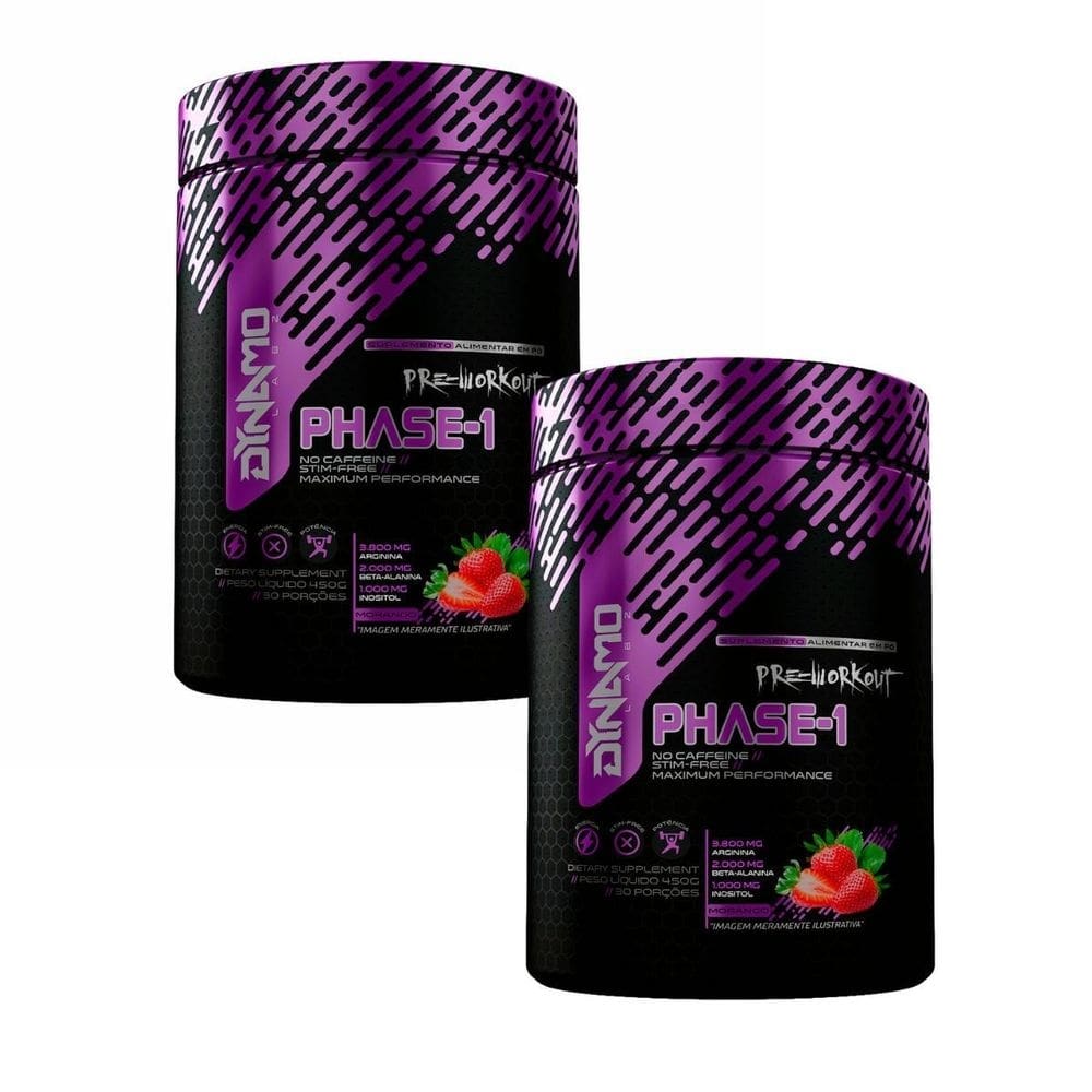 Kit Com 2X Pré Treino Sem Cafeína Phase-1 Dynamo Labz
