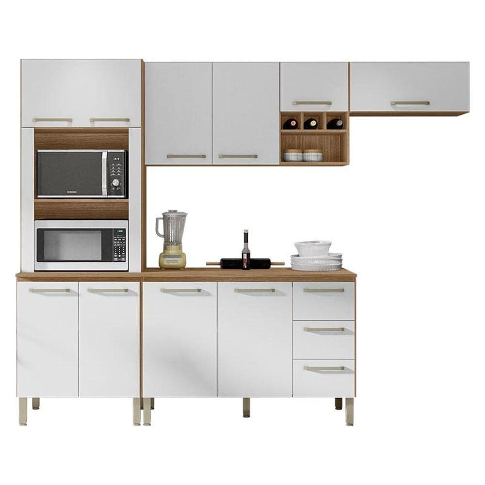 Cozinha Modulada Ametista Composição 5 Freijó Supremo - Kits Paraná