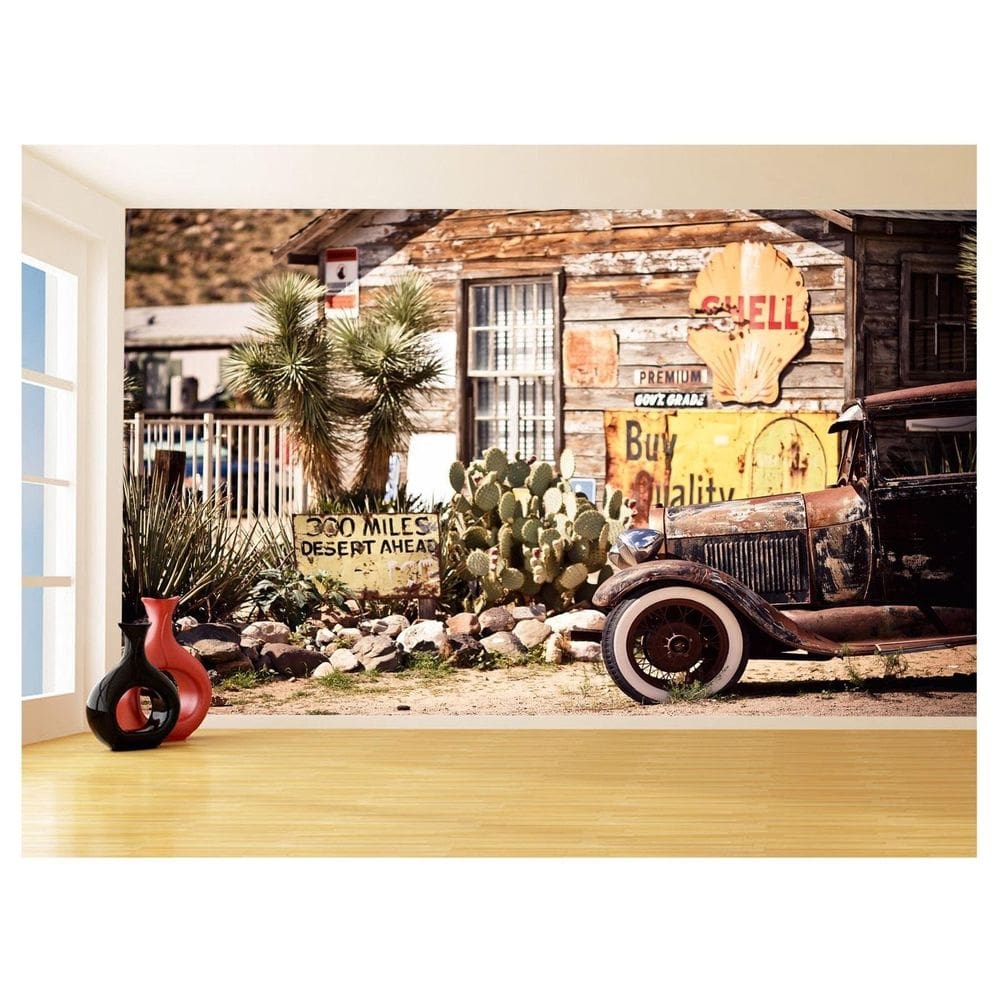 Papel De Parede 3D Cidade Antiga Vintage Retrô 3,5M Cda75