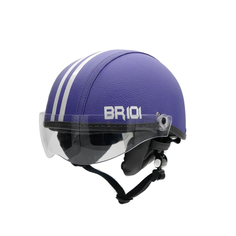 Capacete coquinho scooter elétrica bike roxo viseira