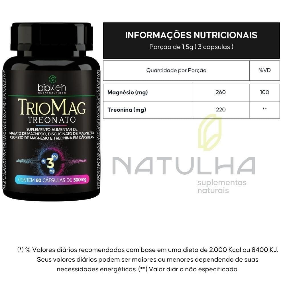 Kit 2x triomag treonato 500mg - bioklein