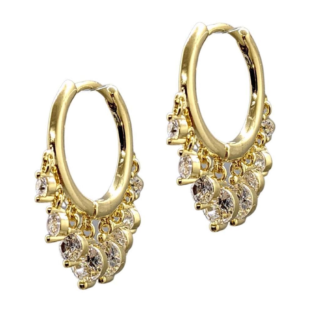 Brinco folheado a ouro argola click com degrade